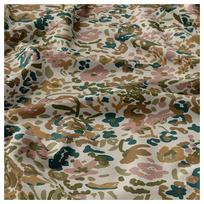 Printed Viscose NAIMA Ecru / Natural Multicolored